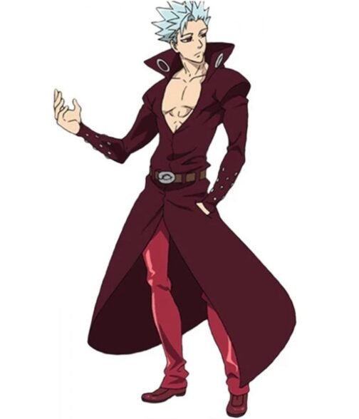 Nanatsu No Taizai Ban Maroon Wool Coat