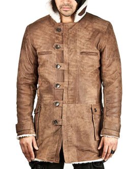 The Dark Knight Rises Bane Shearling Leather Coat