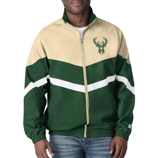 Bank Shot Oxford Milwaukee Bucks Green/Cream Jacket - Image 3