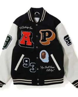 Crazy Patch Bape Varsity Jacket
