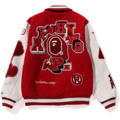 Multi Motif Bape Varsity Jacket - Image 3