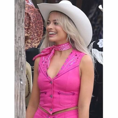 Barbie Margot Robbie Cotton Pink Vest - Image 8