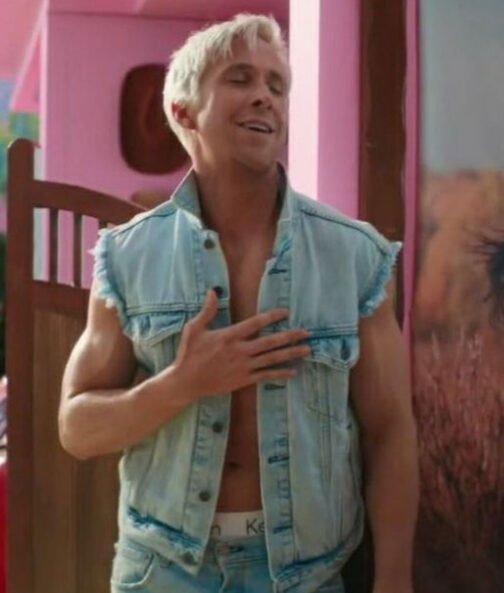 Ryan Gosling Barbie Blue Denim Vest - Image 9