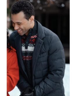 A Christmas Dance Reunion Corbin Bleu Black Puffer Jacket