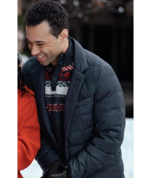 A Christmas Dance Reunion Corbin Bleu Black Puffer Jacket
