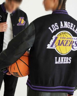 LA Lakers Basketball Black Varsity Jacket