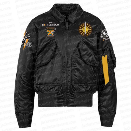 Flight Battletech Mechwarrior Bomber Satin Jacket - Image 2