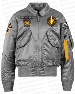 Flight Battletech Mechwarrior Bomber Satin Jacket