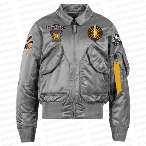 Flight Battletech Mechwarrior Bomber Satin Jacket