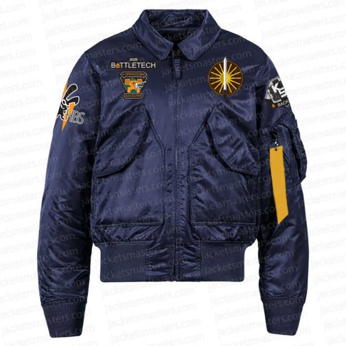 Flight Battletech Mechwarrior Bomber Satin Jacket - Image 5