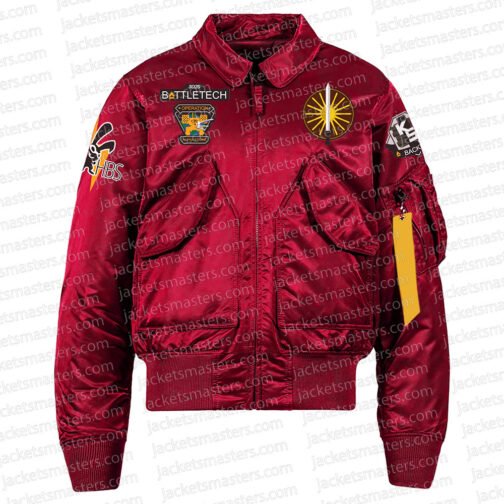 Flight Battletech Mechwarrior Bomber Satin Jacket - Image 4