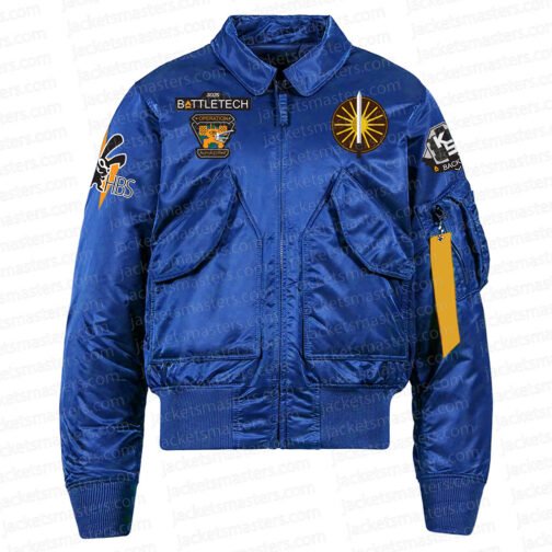 Flight Battletech Mechwarrior Bomber Satin Jacket - Image 3