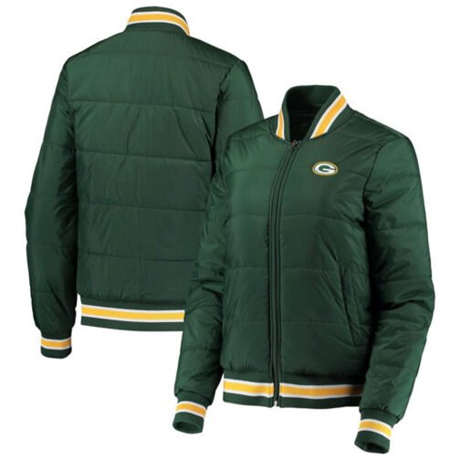 Green Bay Packers Field Goal Green Bomber Jacket - Image 3