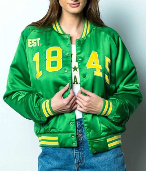 Baylor University Bears Vintage Green Satin Jacket - Image 5
