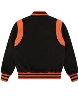 Icecream BBC Embroidered Black Varsity Jacket