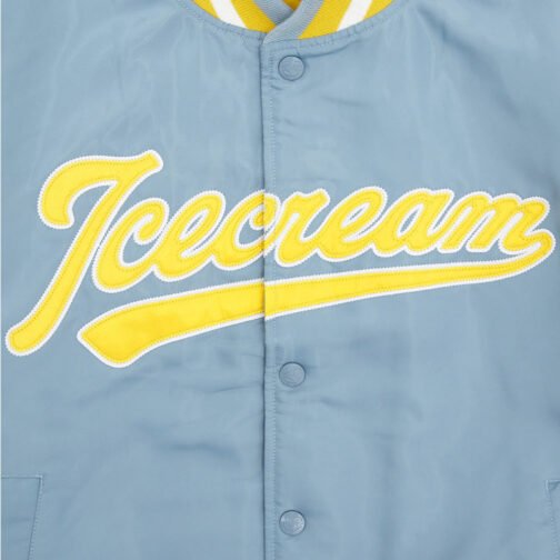 Light Blue BBC ICECREAM Baseball Jacket - Image 3