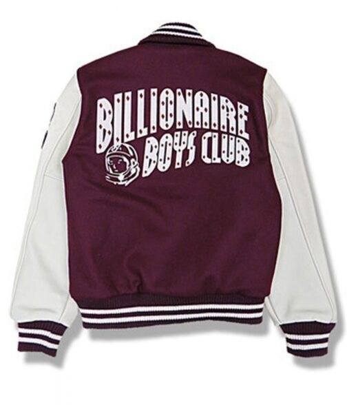 BBC Maroon and White Letterman Jacket - Image 2