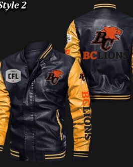 BC Lions Bomber Varsity Leather Jacket