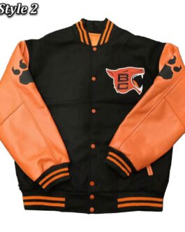 BC Lions Varsity Black and Orange Jacket