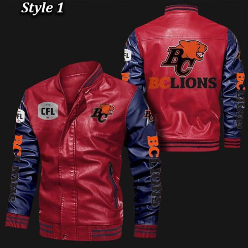 BC Lions Bomber Varsity Leather Jacket