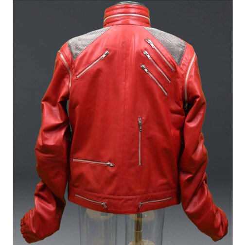 Michael Jackson Beat It Red Leather Jacket - Image 3