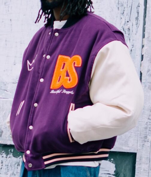 Varsity Beautiful Struggles College Purple Jacket - Image 5