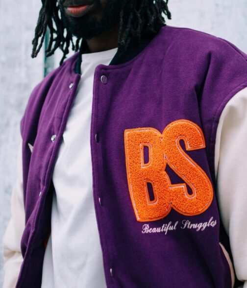 Varsity Beautiful Struggles College Purple Jacket - Image 6