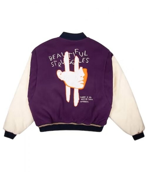 Varsity Beautiful Struggles College Purple Jacket - Image 2