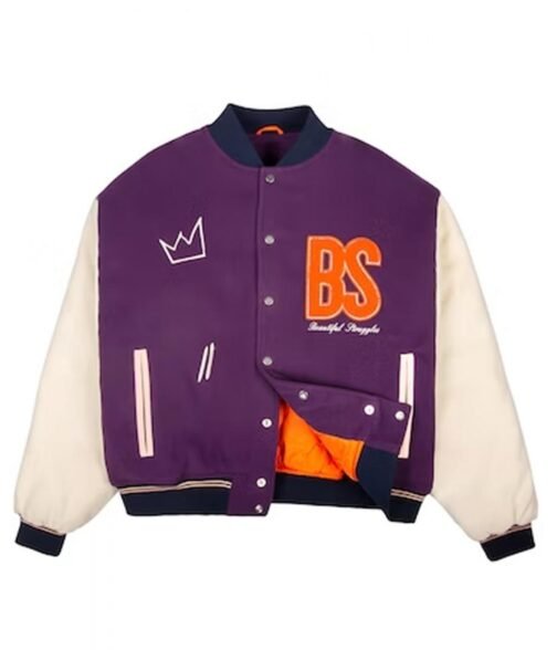 Varsity Beautiful Struggles College Purple Jacket - Image 3