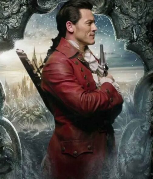 Beauty and The Beast Luke Evans Red Leather Jacket - Image 4