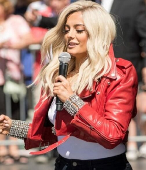 Bebe Rexha The Way I Are Cropped Leather Jacket - Image 9