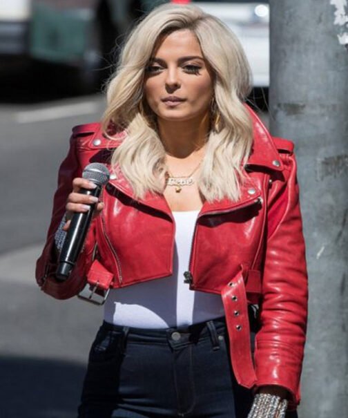 Bebe Rexha The Way I Are Cropped Leather Jacket - Image 2
