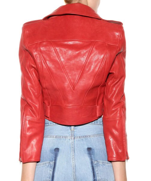 Bebe Rexha The Way I Are Cropped Leather Jacket - Image 3
