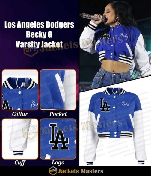 LA Cropped Becky G Letterman Jacket - Image 12