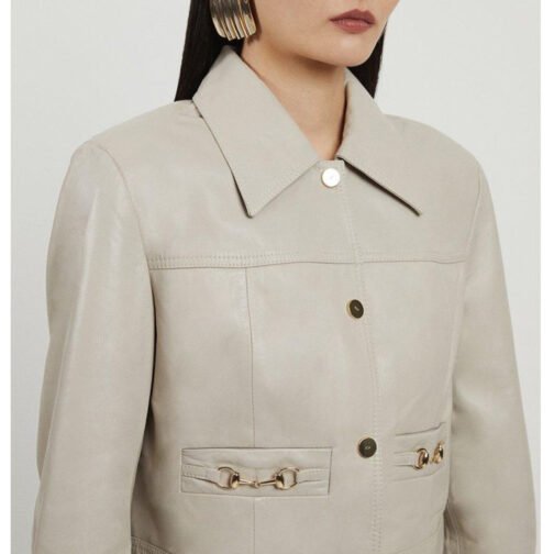 Women’s Snaffle Trim Leather Jacket - Image 13