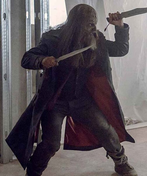 The Walking Dead S09 Beta Trench Leather Coat - Image 4