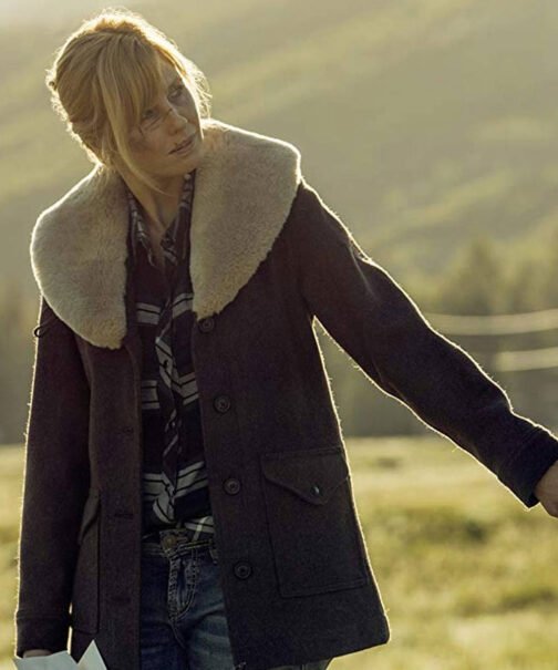 Kelly Reilly Yellowstone Shawl Collar Coat - Image 5