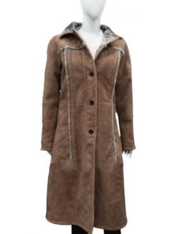Kelly Reilly Yellowstone Season 02 Brown Leather Coat