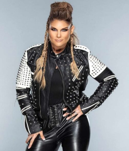 WWE Elizabeth Copeland Black and White Studded  Jacket