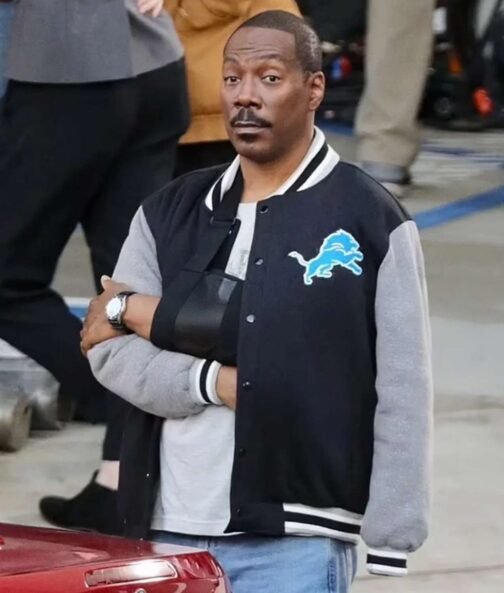 Eddie Murphy Beverly Hills Cop 4 Detroit Lions Varsity Jacket - Image 2