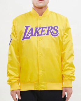 Los Angeles Lakers Big Logo Yellow Satin Jacket
