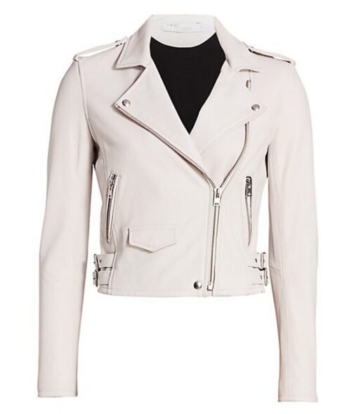 Katheryn Winnick Big Sky White Leather Biker Jacket - Image 4