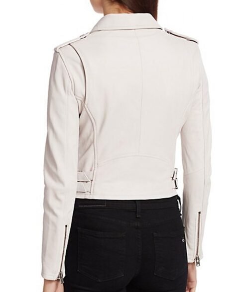 Katheryn Winnick Big Sky White Leather Biker Jacket - Image 3