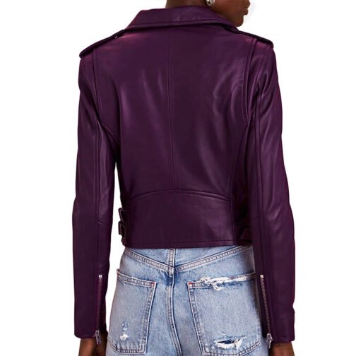 Katheryn Winnick Big Sky S03 Plum Leather Jacket - Image 3