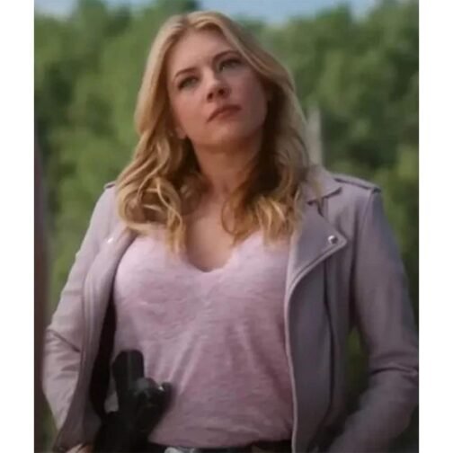 Katheryn Winnick Big Sky Season 3 Pink Leather Jacket - Image 2