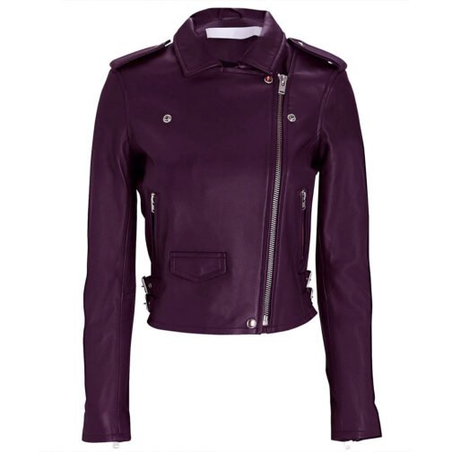 Katheryn Winnick Big Sky S03 Plum Leather Jacket - Image 5