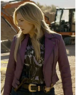Katheryn Winnick Big Sky S03 Plum Leather Jacket