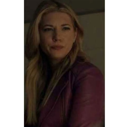 Katheryn Winnick Big Sky S03 Plum Leather Jacket - Image 7