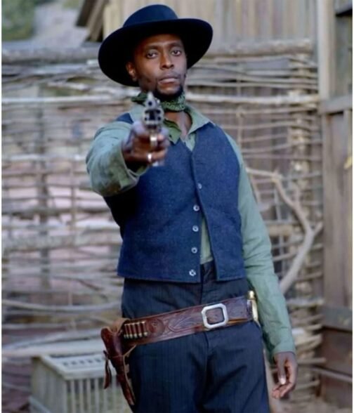 Edi Gathegi The Harder They Fall Denim Blue Vest