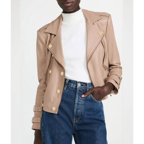Women’s Billie Belted Leather Jacket - Image 14